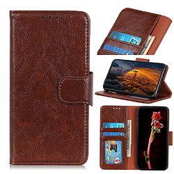 Etui en PU peau de nappa fendue marron pour votre Xiaomi Redmi Note 9 Pro/Pro Max/Note 9S