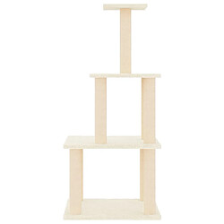 Helloshop26 Arbre à chat meuble tour grimper jouet grattage grattoir escalade plateforme avec griffoirs en sisal 111 cm crème 02_0022459