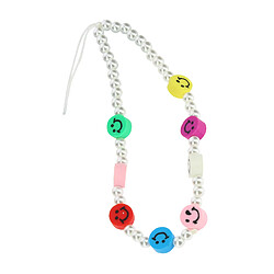 Avizar Bijou de Téléphone Bracelet à Perles et Smiley multicolores Collection Smile