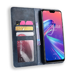 Acheter Wewoo Housse Coque Étui en cuir à boucle magnétique avec texture rétro pour Asus Zenfone Max Plus M2. ZB634KL / Zenfone Shot ZB634KLavec porte-cartes et bleu