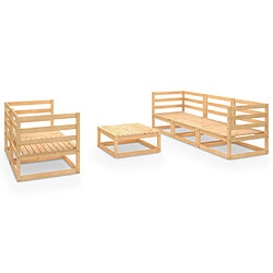 Maison Chic Salon de jardin 6 pcs - Table et chaises d'extérieur - Mobilier/Meubles de jardin Moderne bois de pin massif -MN41544