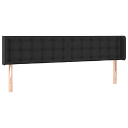 Avis Maison Chic Tête de lit scandinave à LED,meuble de chambre Noir 163x16x78/88 cm Similicuir -MN76022