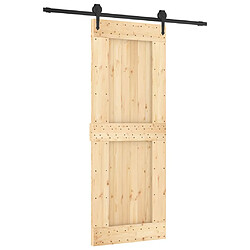 vidaXL Porte coulissante et kit de quincaillerie 80x210 cm pin massif