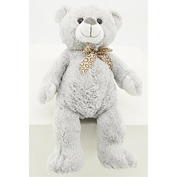 Avis Aubry Gaspard Peluche ours en acrylique gris 30 cm.