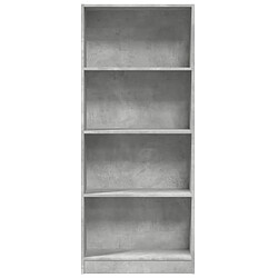 Avis vidaXL Bibliothèque gris béton 60x24x143 cm bois d'ingénierie