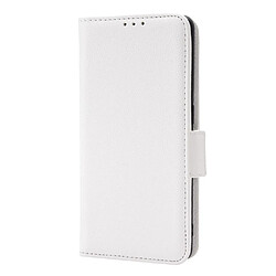 Etui en PU texture litchi, antichoc avec support, blanc pour votre Oppo Find X5 Pro