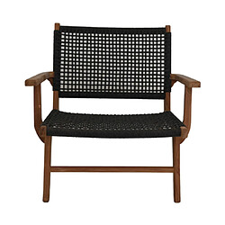 Mes Fauteuil de jardin 80x80x67 cm en teck marron et noir