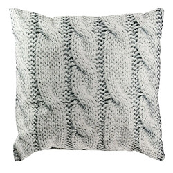 The Home Deco Factory Coussin impression torsade Tricot - L. 40 x l. 40 cm - Gris