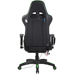 Decoshop26 Fauteuil de bureau avec fonction de massage siège chauffant hauteur réglable PVC noir / vert 10_0002700 pas cher