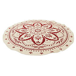 Avis Toilinux Tapis rond imprimé mandala - Diamètre 120 cm - Terracotta