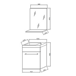 Kiamami Valentina PETIT MEUBLE DE SALLE DE BAINS POUR ESPACES REDUITS FINITION CHENE FUME | SMART pas cher