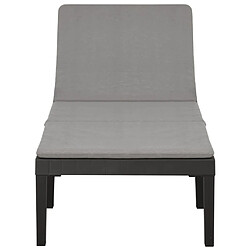 Avis Maison Chic Chaise longue avec coussin | Bain de soleil Relax | Transat Plastique Anthracite -GKD56372