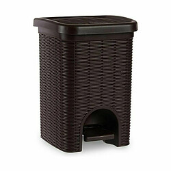 Poubelle à pédale Stefanplast Elegance Marron Plastique 6 L 20,5 x 28 x 20,5 cm (6 Unités)