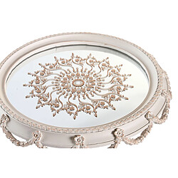 Centre de Table DKD Home Decor Miroir Doré Blanc Résine Brun foncé Néoclassique (24,5 x 24,5 x 20 cm) (2 Unités)