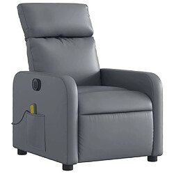 Avis vidaXL Fauteuil de massage inclinable électrique gris similicuir