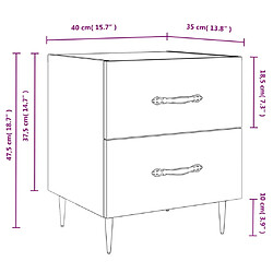 vidaXL Tables de chevet 2 pcs chêne sonoma 40x35x47,5 cm pas cher