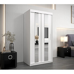 Abiks Meble Armoire Pole à portes coulissantes 200/100/62 2 portes (blanc/blanc)