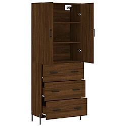 Avis vidaXL Buffet haut Chêne marron 69,5x34x180 cm Bois d'ingénierie