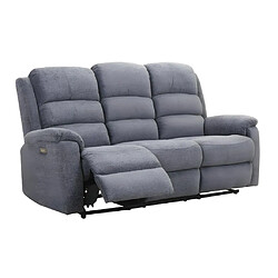 Acheter Vente-Unique Canapé 3 places et fauteuil relax électrique en tissu anthracite NEVERS