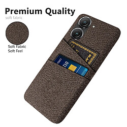 Coque en TPU anti-chute, anti-rayures avec deux porte-cartes pour votre Asus Zenfone 9 5G - marron