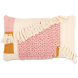 ICONIK INTERIOR Coussin rectangulaire design boho Bali, en tissu bouclé, coussin + rembourrage - Georgia Rose