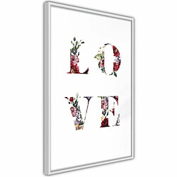 Paris Prix Affiche Murale Encadrée Floral Love 20 x 30 cm Blanc