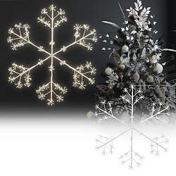 Ecd Germany Décoration de Noël LED Flocon de neige avec 384 LED blanc chaud IP44 120 cm