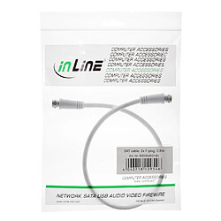 Avis Câble InLine® SAT 2x prise ultra-basse avec fiche 2x F-Plug 75dB blanc 0.5m