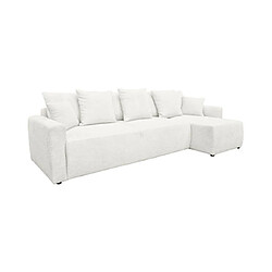 Avis Mes Canapé d'angle convertible réversible 294 cm en tissu bouclettes blanc