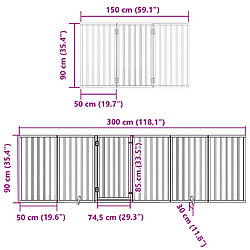 vidaXL Barrière pour chien porte pliable 12 panneaux bois de peuplier pas cher