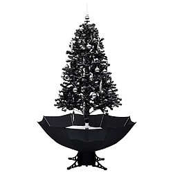 vidaXL Arbre de Noël neigeux avec base de parapluie Noir 170 cm PVC