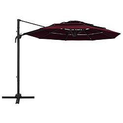 Maison Chic Parasol Jardin | Parasol à 4 niveaux avec mat en aluminium Bordeaux 3x3 m - GKD83226