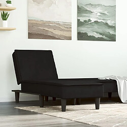 Maison Chic Chaise longue Jardin| Bain de soleil Relax | Transat noir velours -GKD14768