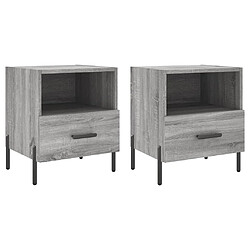 Maison Chic Lot de 2 Tables de chevet - Tables de Nuit sonoma gris 40x35x47,5 cm