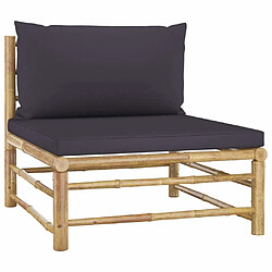 Acheter Maison Chic Salon de jardin 2 pcs avec coussins - Table et chaises d'extérieur - Mobilier/Meubles de jardin Moderne gris foncé Bambou -MN51924