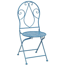 Aubry Gaspard Chaise pliante en métal bleu.