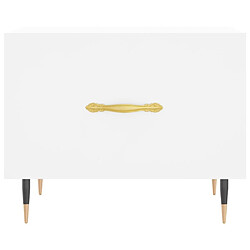 Maison Chic Table basse,Table Console Table d'appoint, Table pour salon blanc 50x50x40 cm bois d'ingénierie -MN70072 pas cher