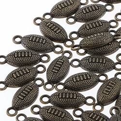 50pcs Alliage Charmes De Connecteurs De Rugby Pour La Fabrication De Bijoux En Bronze Antique