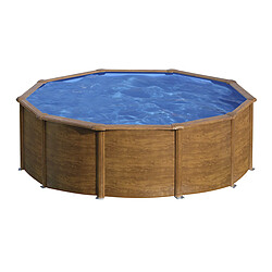 Piscine acier aspect bois Gré Pacific ronde 4,80 x 1,22 m - Gré