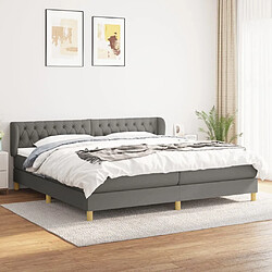 Maison Chic Lit Adulte - Lit simple Lit à sommier tapissier avec matelas moelleux - Meuble de Chambre - Gris foncé 200x200cm Tissu -MN50476