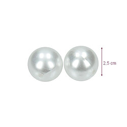 efco Perles blanches nacrées diam. 25 mm, Lot de 2 Perles en plastique ciré