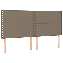 Avis vidaXL Tête de lit à LED Taupe 200x5x118/128 cm Tissu