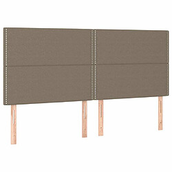 Maison Chic Lot de 4 Têtes de lit design pour chambre - Décoration de lit Taupe 100x5x78/88 cm Tissu -MN88757