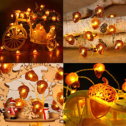 Guirlande lumineuse LED 20 LED Guirlande lumineuse de gland alimentée par batterie 6,5 pieds Guirlande lumineuse avec télécommande pour Thanksgiving Automne Chambre Noël Halloween Automne Décoration d'arbre pas cher