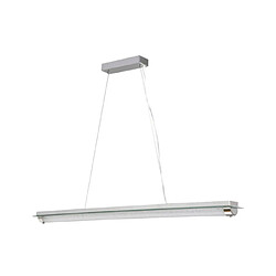 Luminaire Center Suspension LED Mirroir Tube Cristal K9 Chrome poli