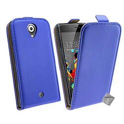 Htdmobiles Housse etui PU cuir fine pour Wiko U Feel + film ecran - BLEU