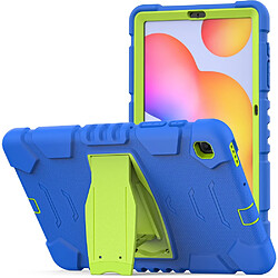 Coque en TPU antichoc avec béquille Bleu/citron vert pour votre Samsung Galaxy Tab S6 Lite P610