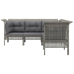 Avis Maison Chic Salon de jardin 5 pcs + coussins - Mobilier/Meubles de jardin - Table et chaises d'extérieur Gris Résine tressée -MN86943