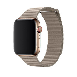 Apple Bracelet en cuir gris sable 42/44 mm - Large - MTHD2ZM/A