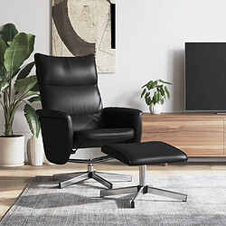 vidaXL Fauteuil inclinable avec repose-pied noir similicuir